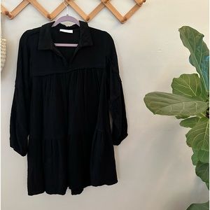 Boutique cotton gauze collared dress